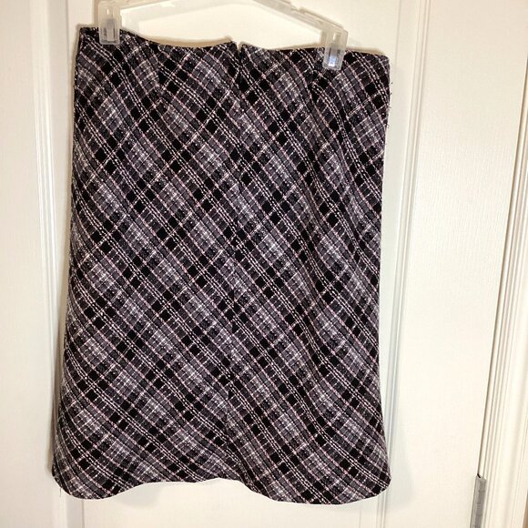 2 Women's Vintage Style Plaid Pencil Knee Length Skirt Lined Y2K - Picture 3 of 11